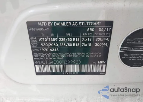 2018 Mercedes-Benz Gla 250 z USA, uszkodzony, nr VIN WDCTG4EB0JJ399928